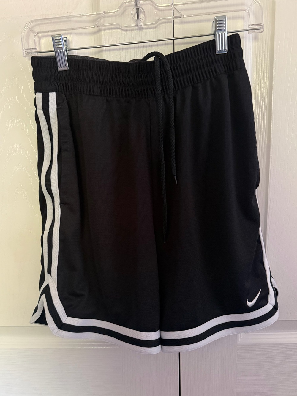 5 for $25! Nike Men’s Black Athletic Shorts with White Side Stripes